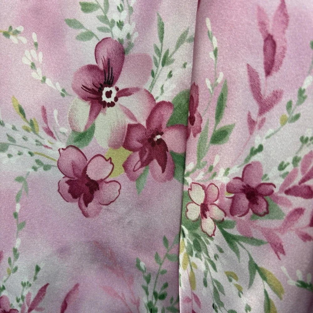 Vintage Y2K Pink Floral‎ Slip Dress Nightgown Size Small